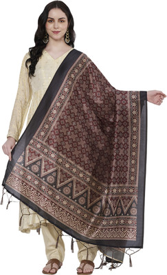 AKSHADEEP Poly Chanderi Printed Women Dupatta