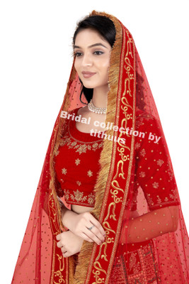 Bridal collection by tithuus Net Embroidered Women Dupatta