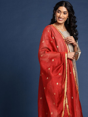 Taavi Silk Blend Self Design Women Dupatta