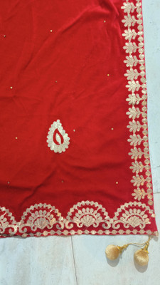 Chaukhat Velvet Embellished, Self Design Women Dupatta