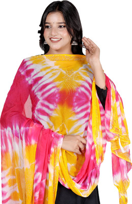 QAUNAIN Chiffon Printed Unisex Dupatta