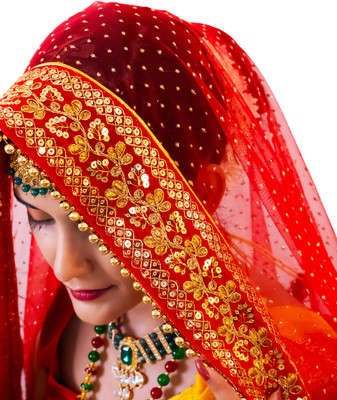 Radha Rang Wedding & Bridal Dupatta Net Embroidered Women Dupatta