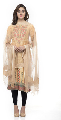 A R SILK Organza Self Design Women Dupatta