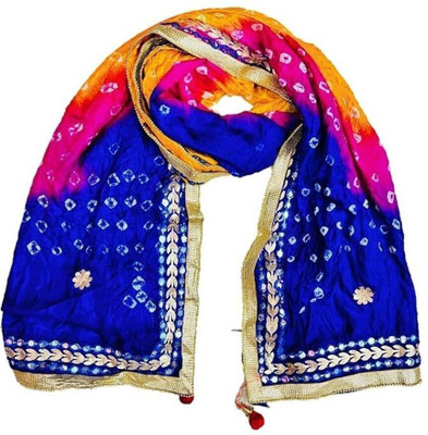 TMT HUB Silk Blend Embellished, Geometric Print, Self Design Women Dupatta