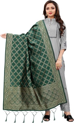 mashha creation Silk Blend Checkered Women Dupatta