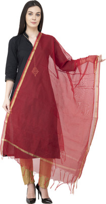 A R SILK Poly Chanderi Self Design Women Dupatta