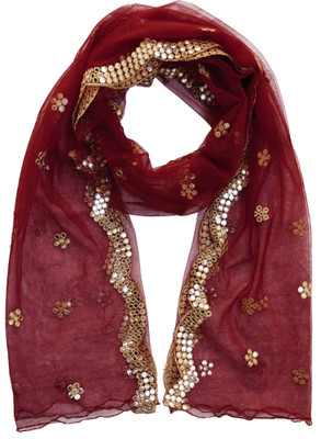 YOUTHQUAKE Net Embellished Women Dupatta