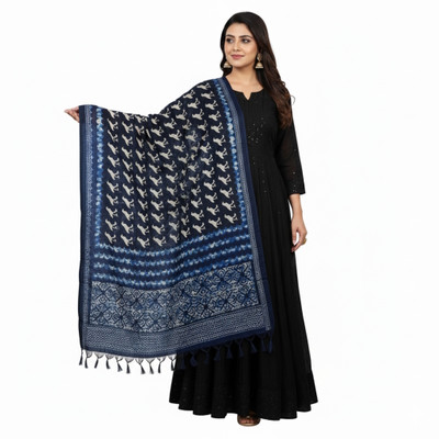 Traditions Bazaar Art Silk, Bhagalpuri Silk Printed Women Dupatta