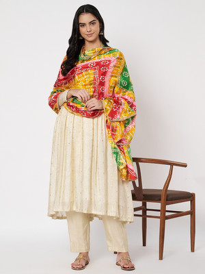 AKSHADEEP Cotton Blend Printed Women Dupatta