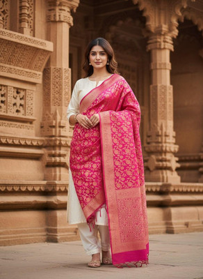 Urban Kanya Silk Blend Floral Print Women Dupatta