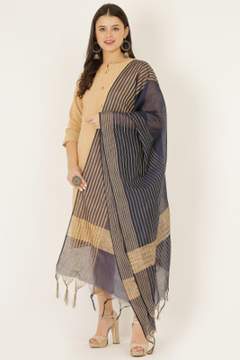 LIVVIE Cotton Silk Striped Women Dupatta