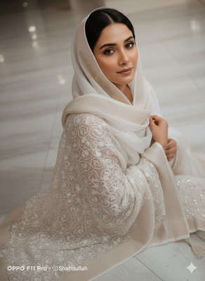 Queen silk Chiffon Embroidered Women Dupatta