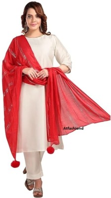 Atfashiond Cotton Blend Self Design Women Dupatta