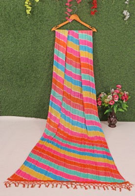 Alankrit Textiles Chiffon Striped Unisex Dupatta