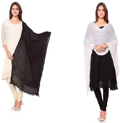 Fashionon Cotton Blend Solid Women Dupatta