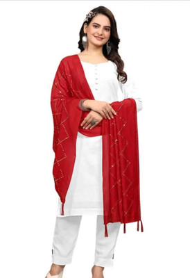 chandheri Poly Chanderi Solid Women Dupatta