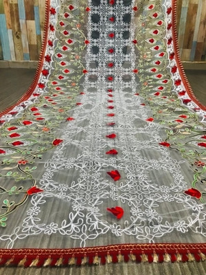 Avantrys Net Embroidered Women Dupatta