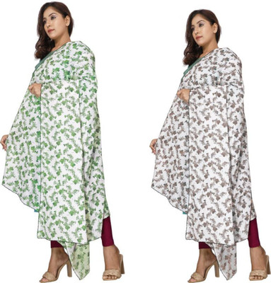 Vastragrah Cotton Blend Floral Print Women Dupatta
