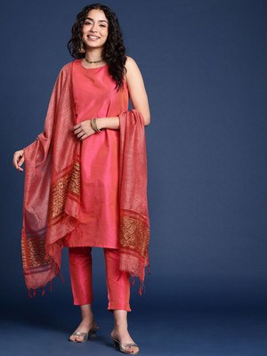 Taavi Silk Blend Self Design Women Dupatta