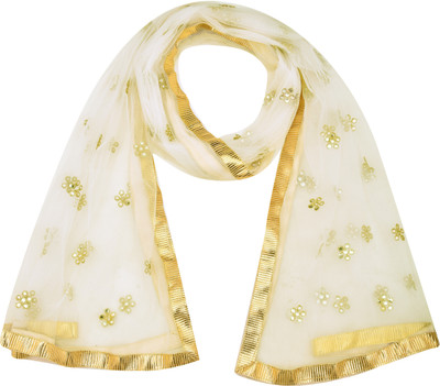 WHITEHEAVEN Net Embellished Women Dupatta