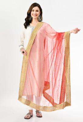 A R SILK DUPATTA HUB Net Embroidered Women Dupatta