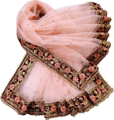 Navti Creations Net Embroidered Women Dupatta