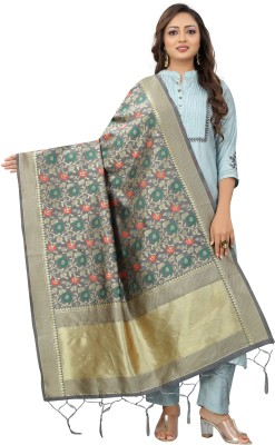 mashha creation Silk Blend Self Design Women Dupatta