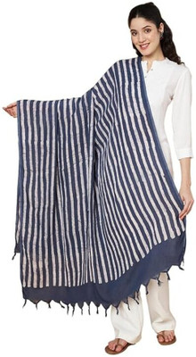 khodiyarbadhani Cotton Blend Striped Women Dupatta