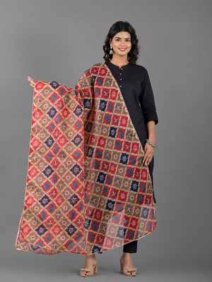 Apratim Kota Doria Printed Women Dupatta