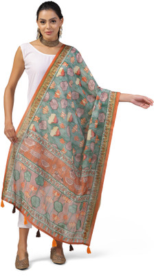 SEIKETSU Linen Blend Printed Women Dupatta
