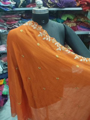 Sai Creation Chiffon Embroidered Women Dupatta