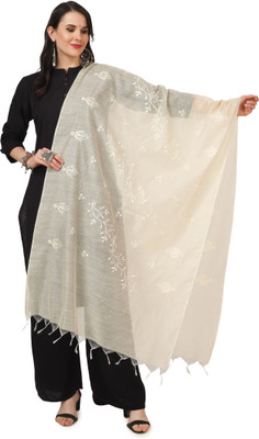 A R SILK Cotton Blend Embroidered Women Dupatta