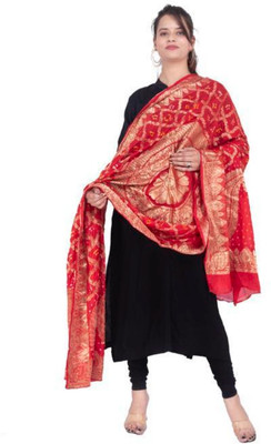 SVTHub Art Silk Embellished Women Dupatta