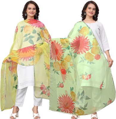 Kemza Organza Floral Print Women Dupatta