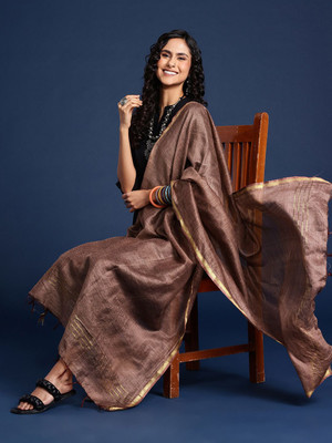Taavi Silk Blend Self Design Women Dupatta