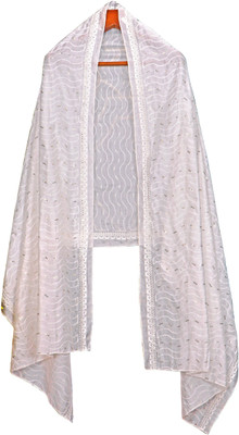 Sarvagun Nylon Embroidered, Solid, Striped Women Dupatta