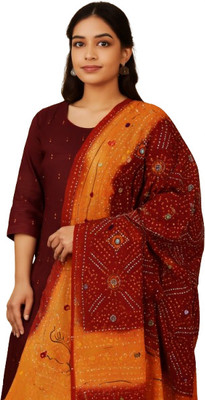 Shivaira Pure Cotton Embroidered, Printed, Graphic Print Women Dupatta