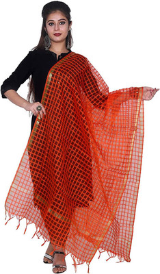 SKANDU Net Checkered Women Dupatta