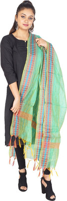 LIVVIE Cotton Silk Checkered Women Dupatta