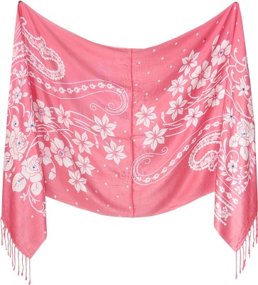 PinkFly Satin Blend Floral Print Women Dupatta