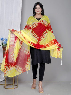 QAUNAIN Chiffon Printed Women Dupatta