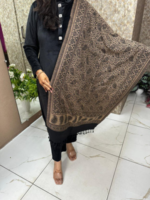 HS FASHIONS Wool Blend Woven Women Dupatta