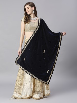 DUPATTA BAZAAR Velvet Embellished Women Dupatta