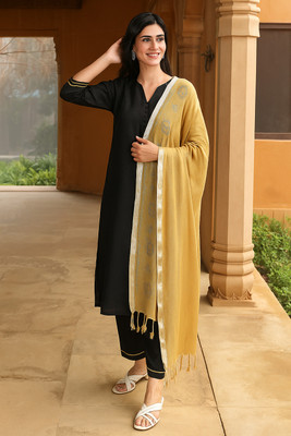SCHp Cotton Blend Solid Women Dupatta