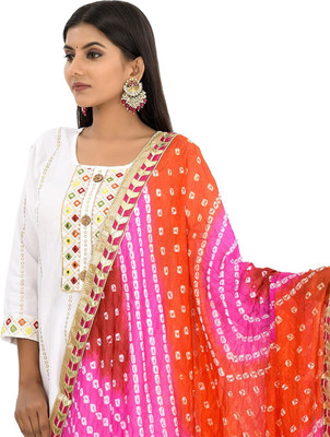 GG TEXTILE Art Silk Hand Painted, Self Design Women Dupatta