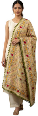 Fancy duppatta house Poly Chanderi Embroidered Women Dupatta