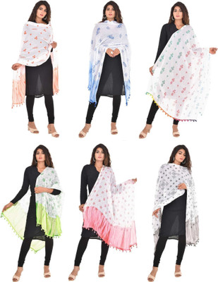 D1 DIFFERENT ONE Cotton Blend Printed Women Dupatta