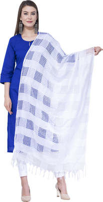 A R SILK Pure Cotton Checkered Women Dupatta