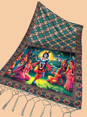Bloviate Silk Blend Printed, Applique Women Dupatta