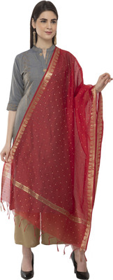 A R SILK Silk Blend Self Design Women Dupatta
